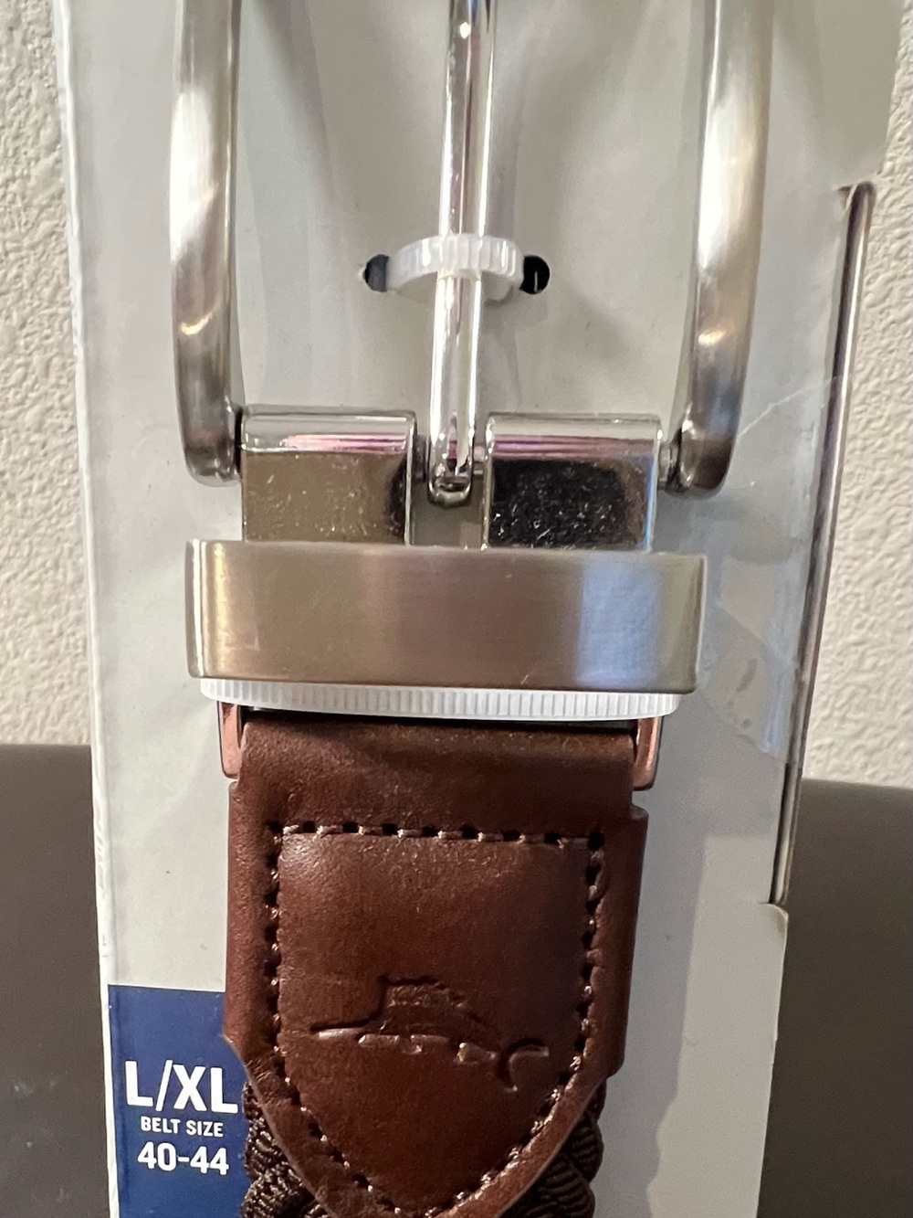 Tommy Bahama Brown/Navy Braided Belt with Silver Buckle. NWT.
